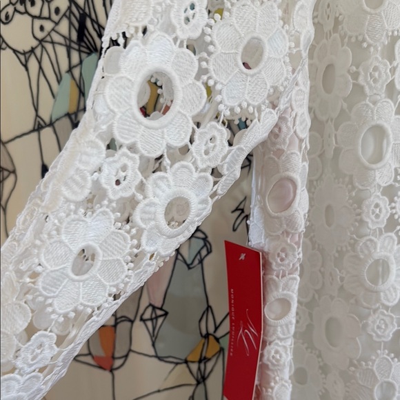 Monique Lhuillier White Lace Mini Dress - Picture 5 of 6